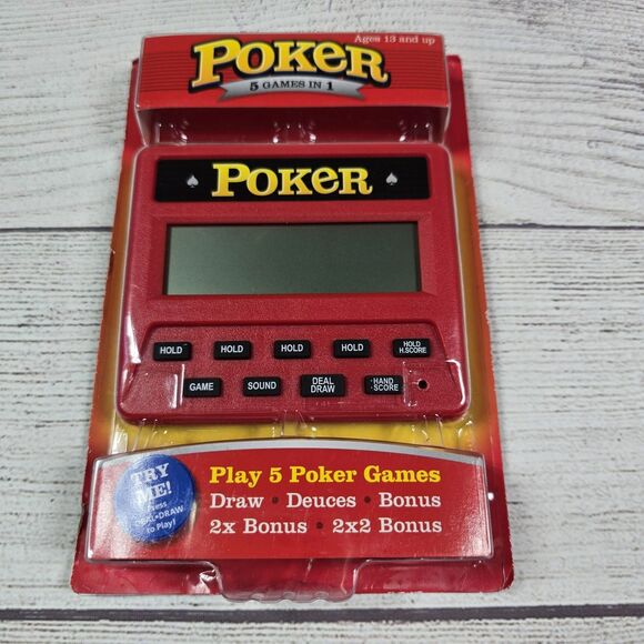 RecZone Poker 5 Games in 1 Handheld Model CP2076 New In Box - Picture 2 of 5